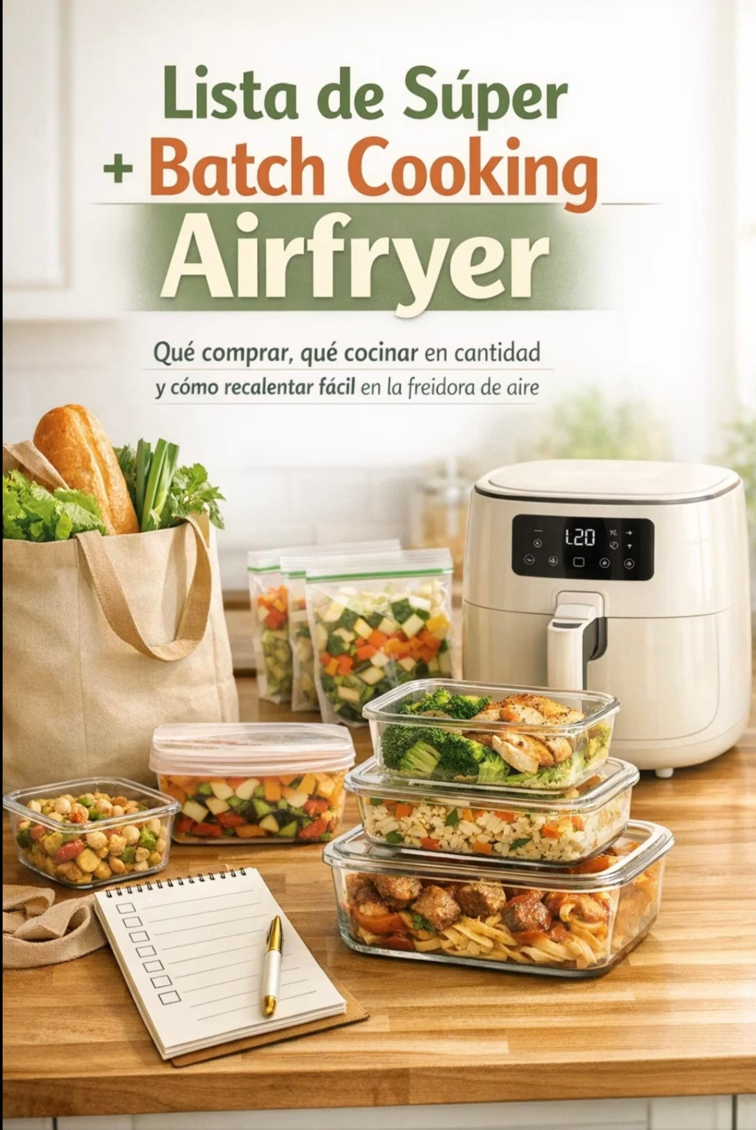 🛒 Lista de Súper + Batch Cooking Airfryer